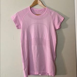 Baby pink lululemon swiftly tee size 8